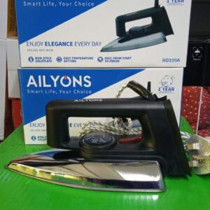 ailyons hd 199a electric dry iron box silver & black pc