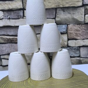 white ceramic mugs 6pc's