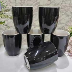 black ceramic mugs 6pc's