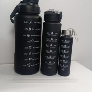 3 in 1 motivational water bottles set